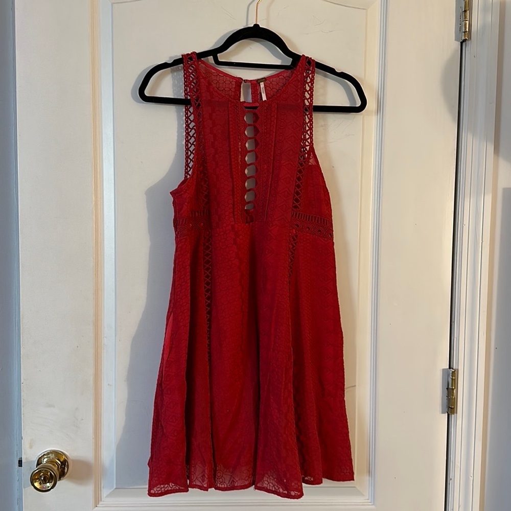 red free people dress